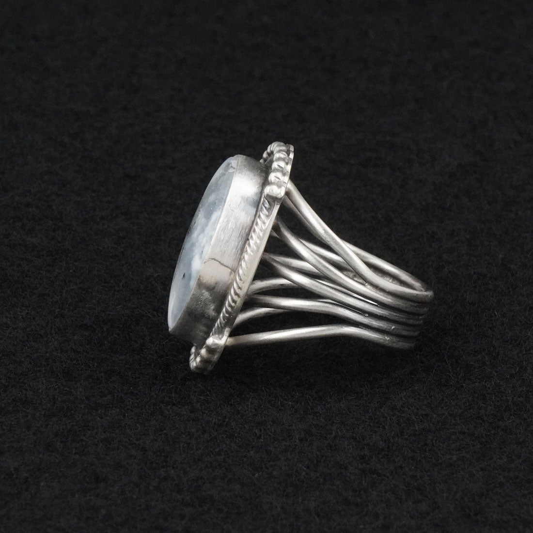 Kathleen Livingston White Buffalo & Sterling Silver Ring Size 6.5