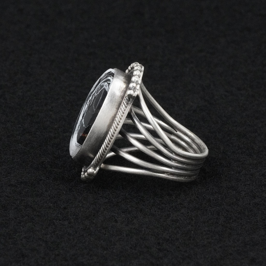 Kathleen Livingston White Buffalo & Sterling Silver Ring Size 7