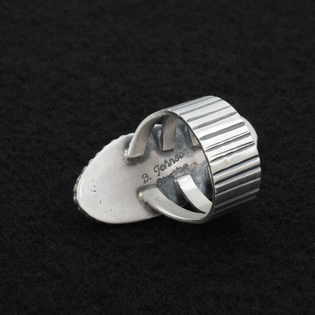 Bobby Johnson Turquoise & Sterling Silver Ring Size 7.5