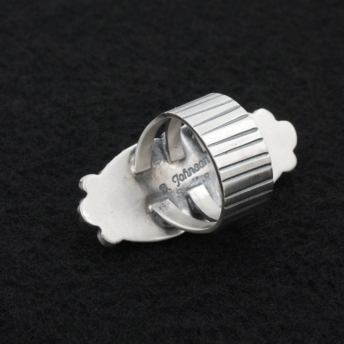 Bobby Johnson Turquoise & Sterling Silver Ring Size 7