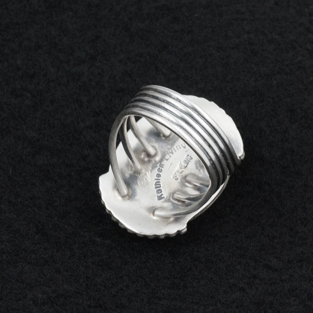 Kathleen Livingston White Buffalo & Sterling Silver Ring Size 8.5