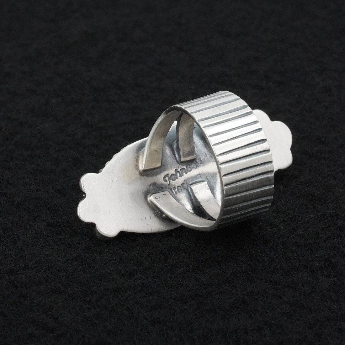 Bobby Johnson Turquoise & Sterling Silver Ring Size 8