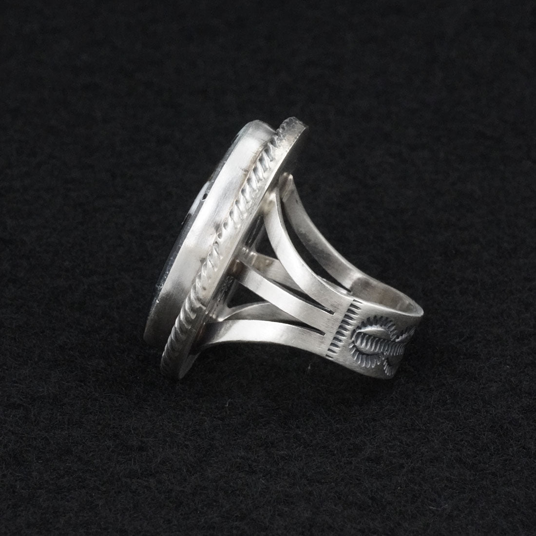 Kathleen Livingston White Buffalo & Sterling Silver Ring Size 6.5