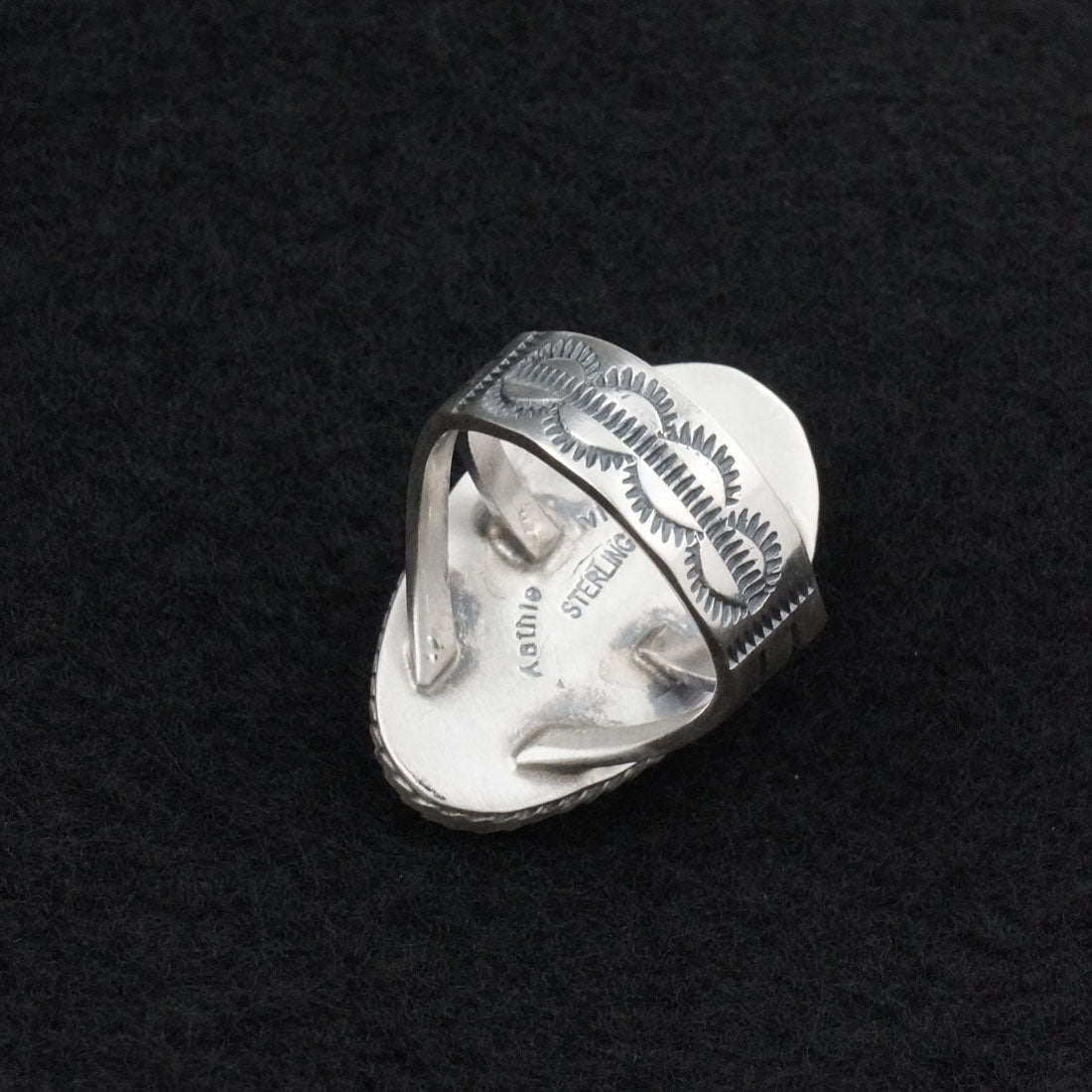 Kathleen Livingston White Buffalo & Sterling Silver Ring Size 7.5