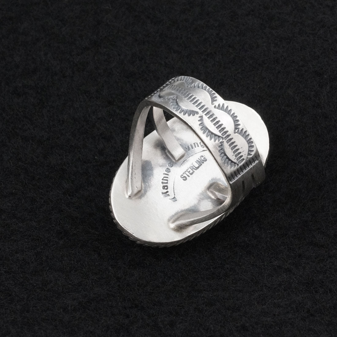 Kathleen Livingston White Buffalo & Sterling Silver Ring Size 8.5