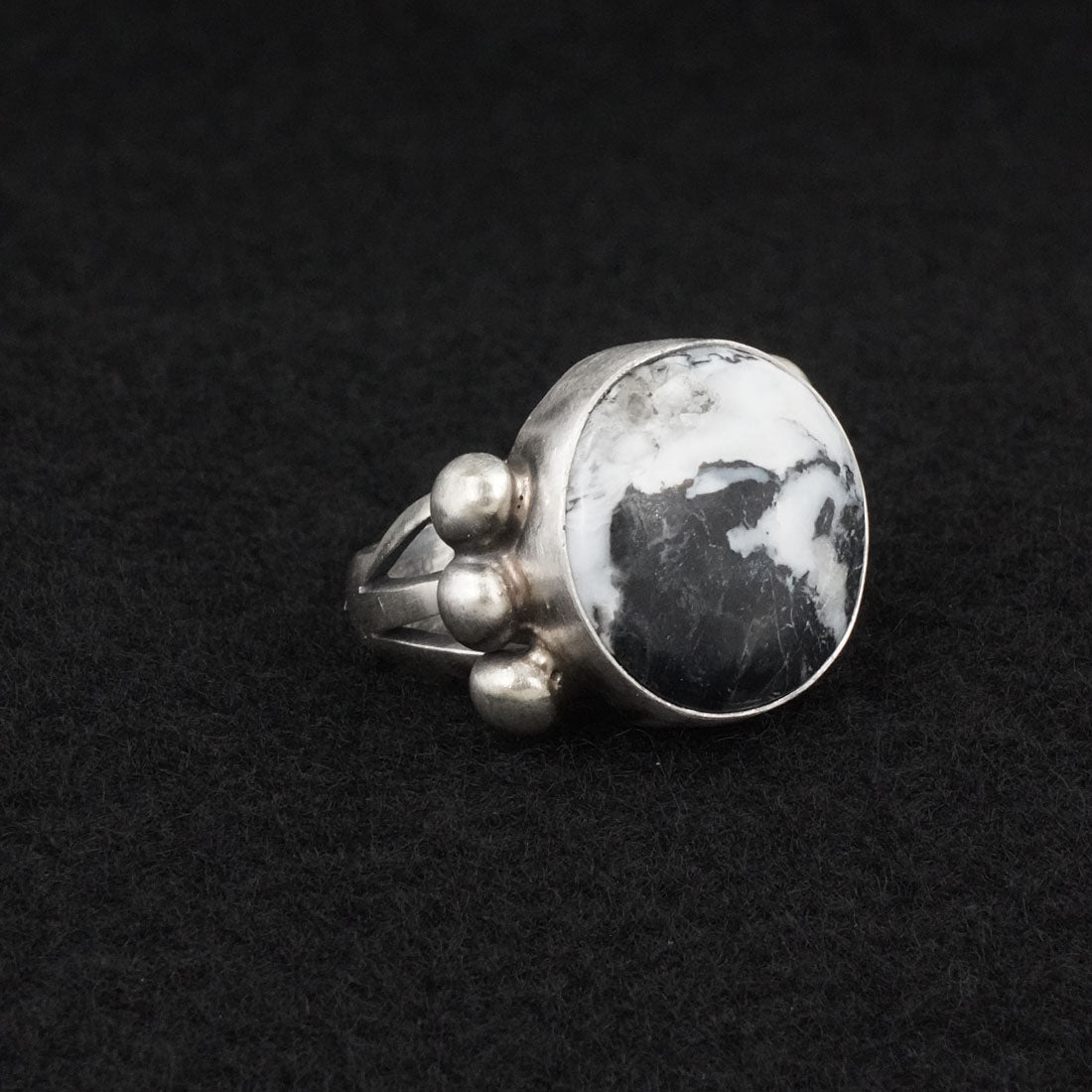 Kathleen Livingston White Buffalo & Sterling Silver Ring Size 7.5