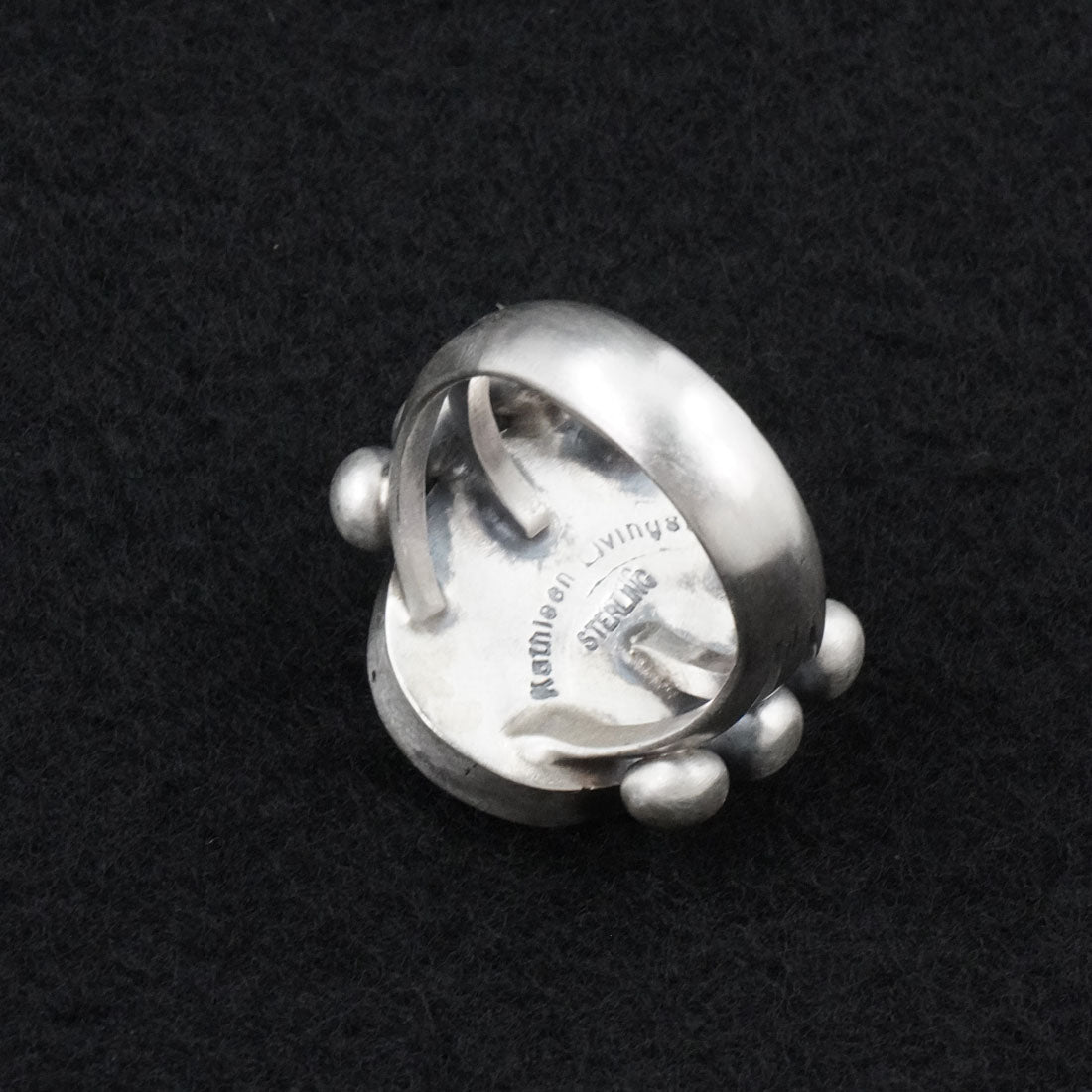 Kathleen Livingston White Buffalo & Sterling Silver Ring Size 9