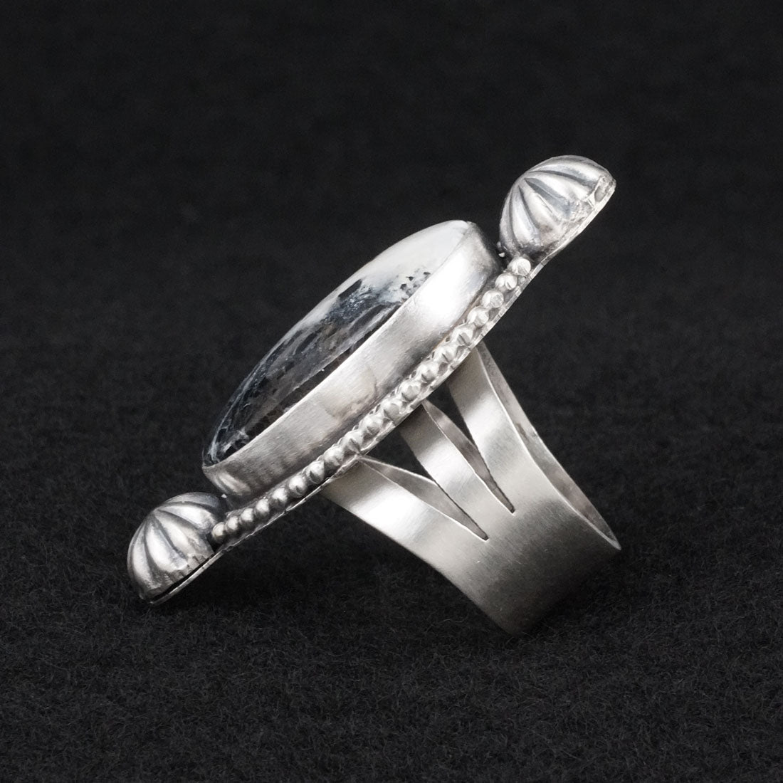 Kathleen Livingston White Buffalo & Sterling Silver Ring Size 6.5