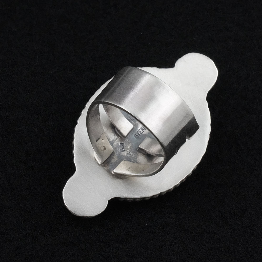 Kathleen Livingston White Buffalo & Sterling Silver Ring Size 7.5