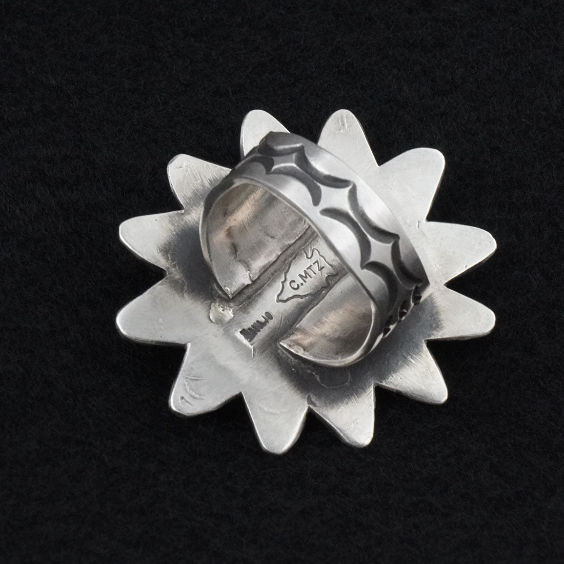 Calvin Martinez Turquoise & Sterling Silver Ring Size 8.5