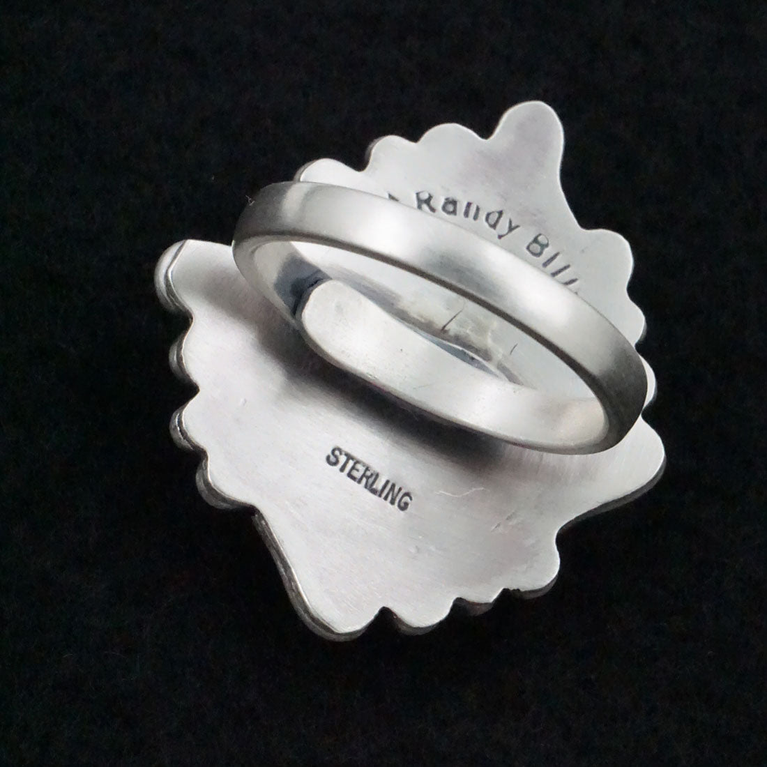 Randy Billy Turquoise & Sterling Silver Ring Size Adjustable