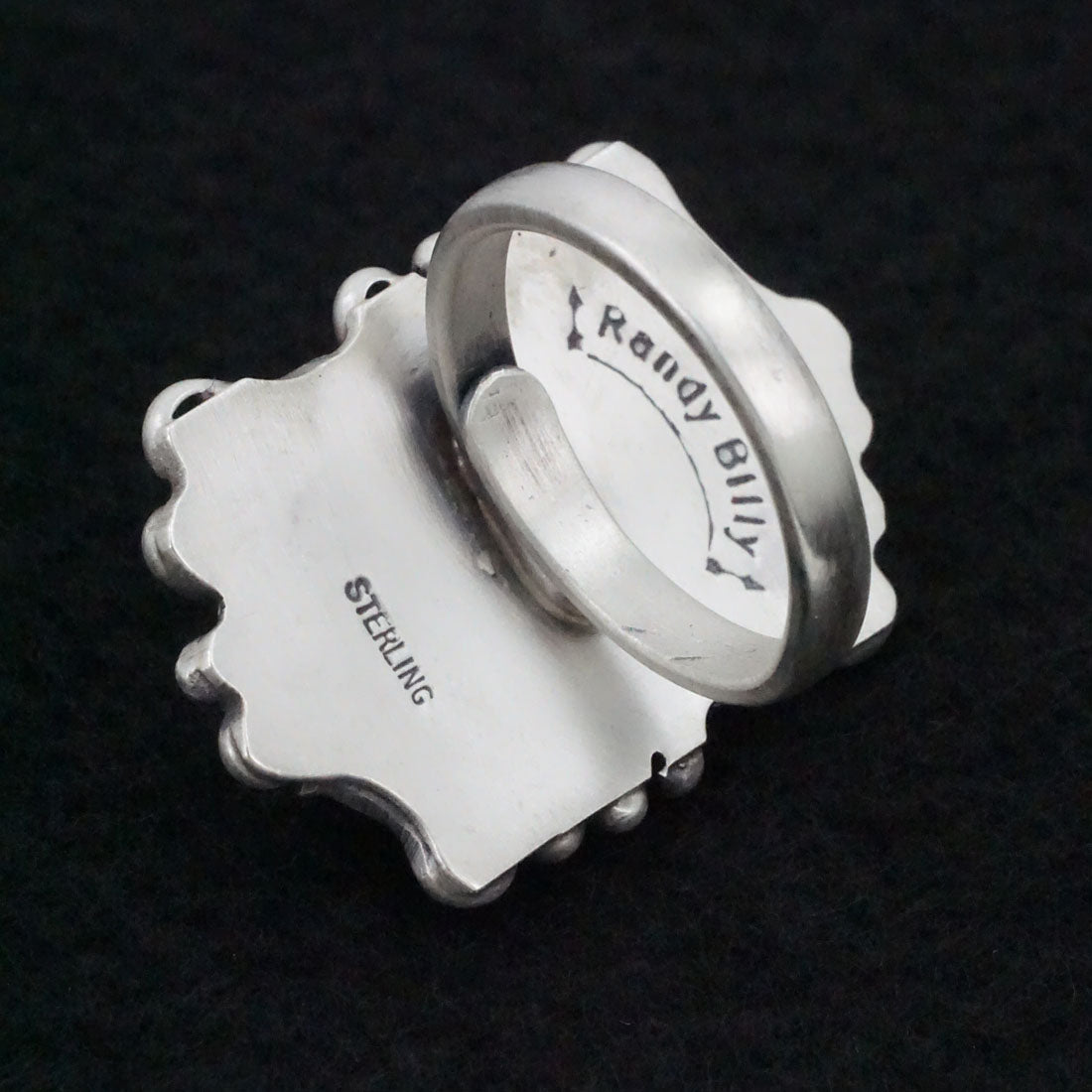 Randy Billy Turquoise & Sterling Silver Ring Size Adjustable