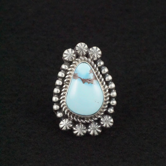 Jeff James Turquoise & Sterling Silver Ring Size 8.5