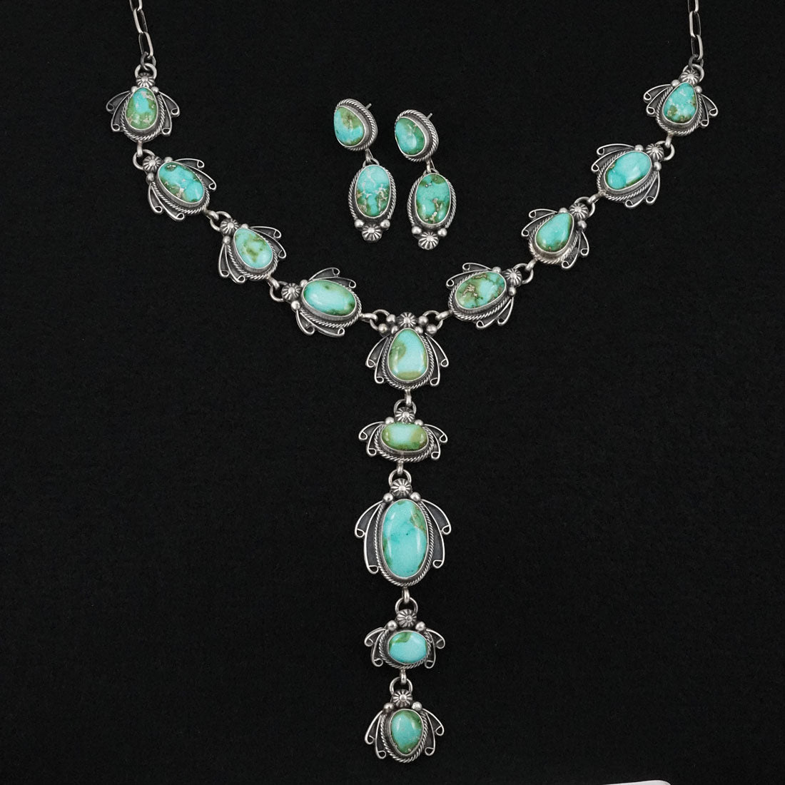 Kathleen Livingston Turquoise & Sterling Silver Necklace Set