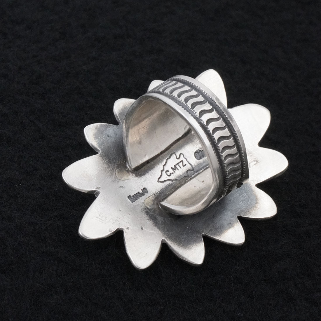 Calvin Martinez Turquoise & Sterling Silver Ring Size 8