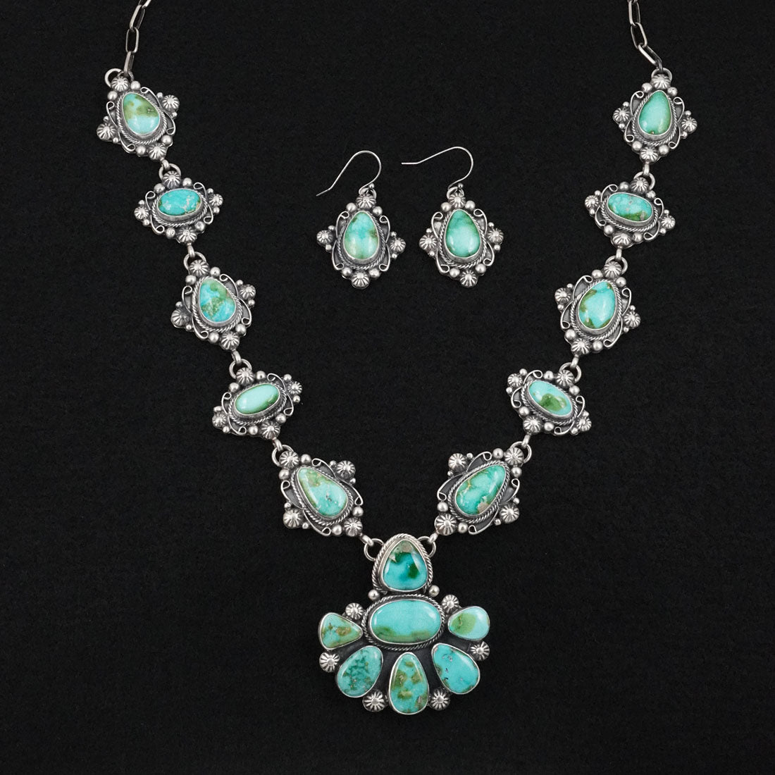 Kathleen Livingston Turquoise & Sterling Silver Necklace Set
