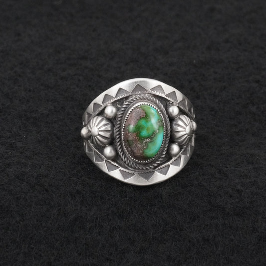 Calvin Martinez Turquoise & Sterling Silver Ring Size 9