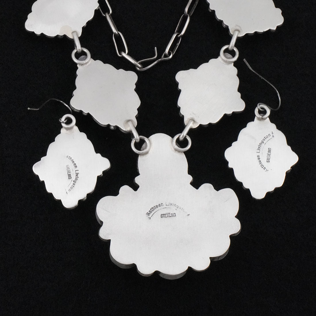 Kathleen Livingston Turquoise & Sterling Silver Necklace Set