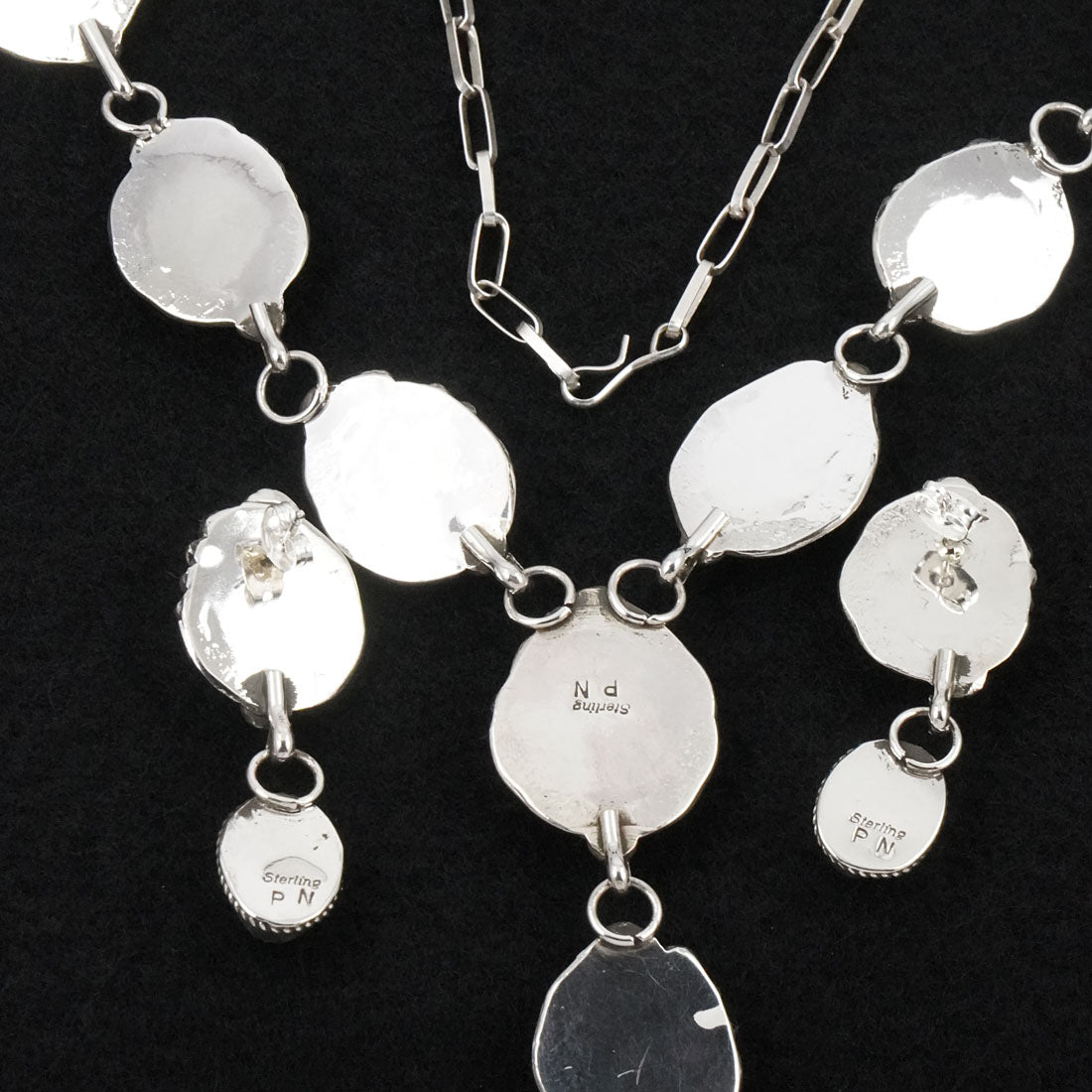 Phil Nez Turquoise & Sterling Silver Necklace Set