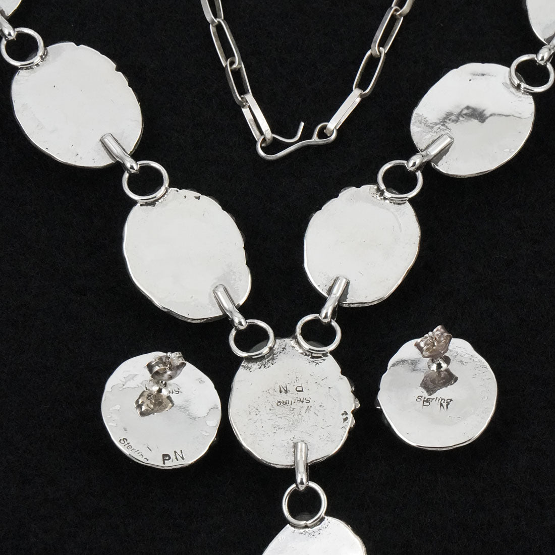 Phil Nez Turquoise & Sterling Silver Necklace Set