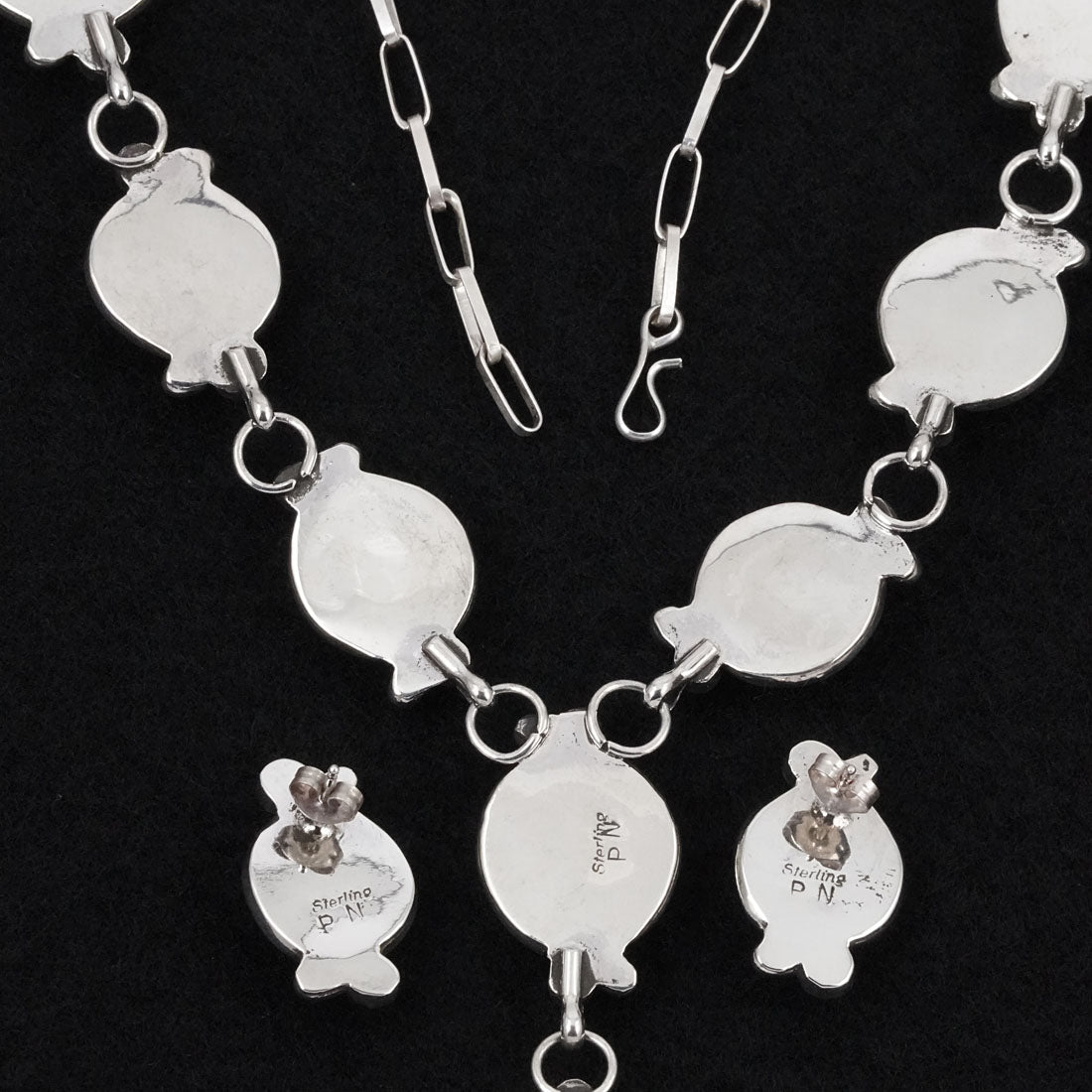 Phil Nez Turquoise & Sterling Silver Necklace Set