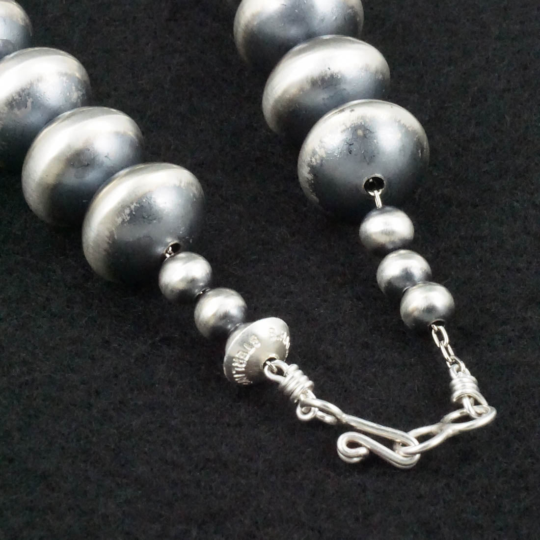 Bryannen Halwood Sterling Silver Navajo Pearl Necklace 26"