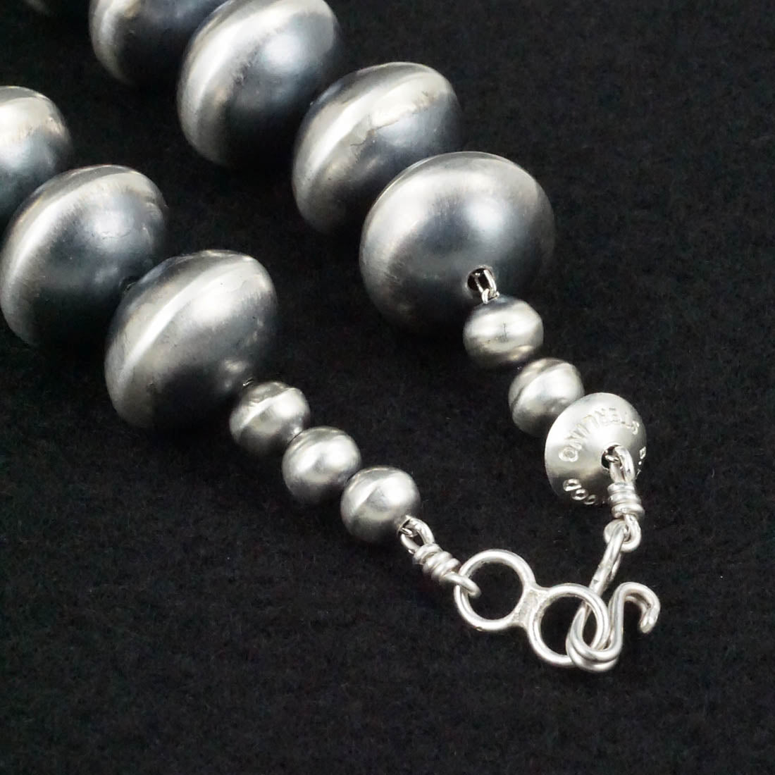 Bryannen Halwood Sterling Silver Navajo Pearl Necklace 28"