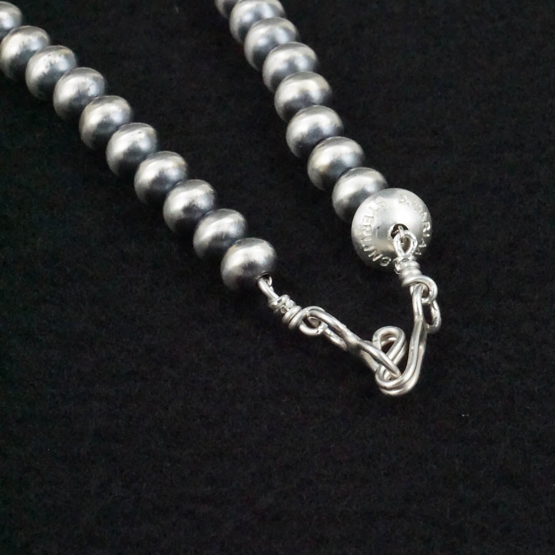 Dorinda Mariano Sterling Silver Navajo Pearl Necklace 28"