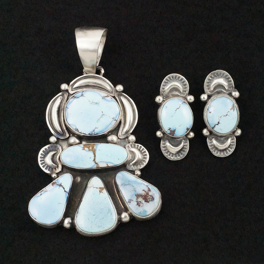 Darrin Livingston Turquoise & Sterling Silver Earrings & Pendant