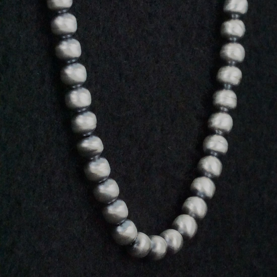 Dorinda Mariano Sterling Silver Navajo Pearl Necklace 24"