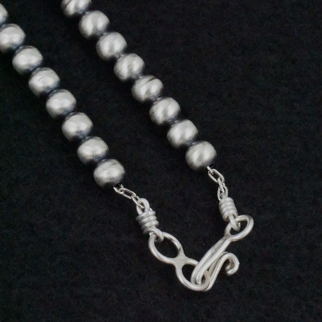 Dorinda Mariano Sterling Silver Navajo Pearl Necklace 24"