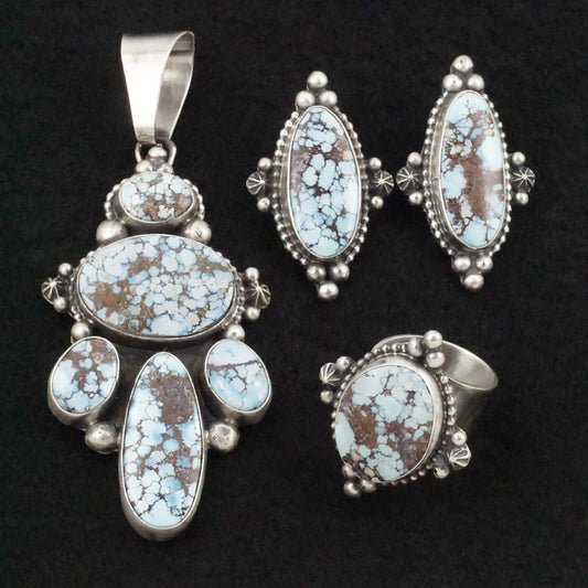 Darrin Livingston Turquoise & Sterling Silver Pendant Set