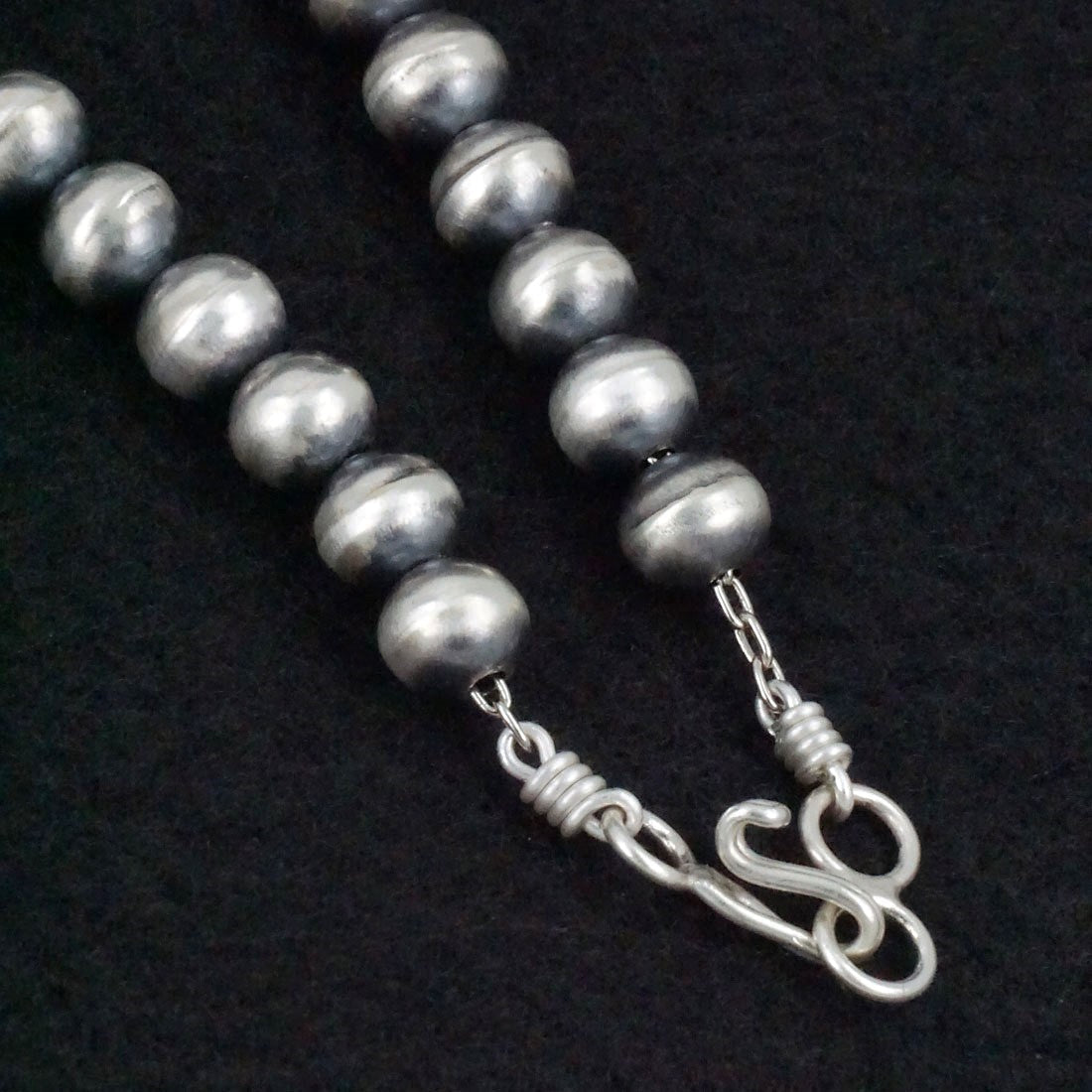 Dorinda Mariano Sterling Silver Navajo Pearl Necklace 60"