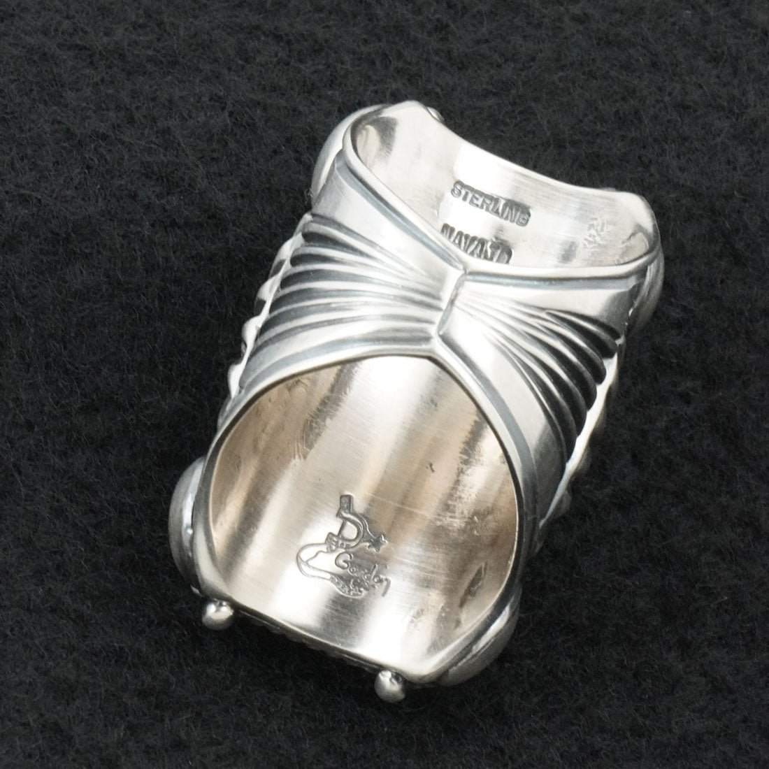 Delbert Gordon White Buffalo & Sterling Silver Ring Size 11.5