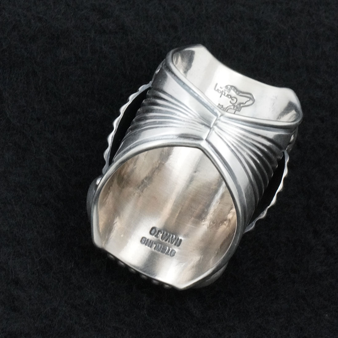 Delbert Gordon White Buffalo & Sterling Silver Ring Size 12