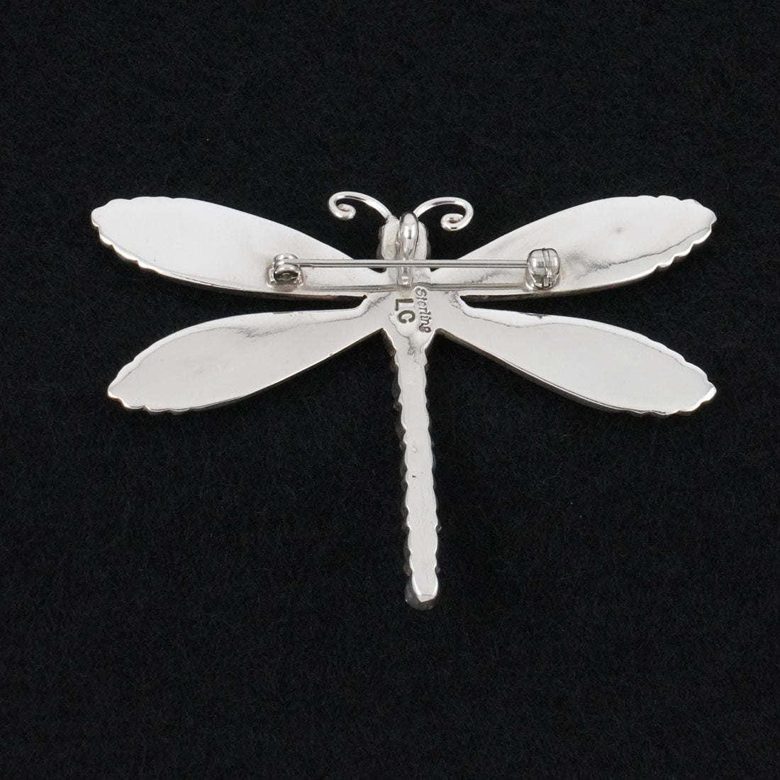 Lee Charley Coral & Sterling Silver Pendant/Pin