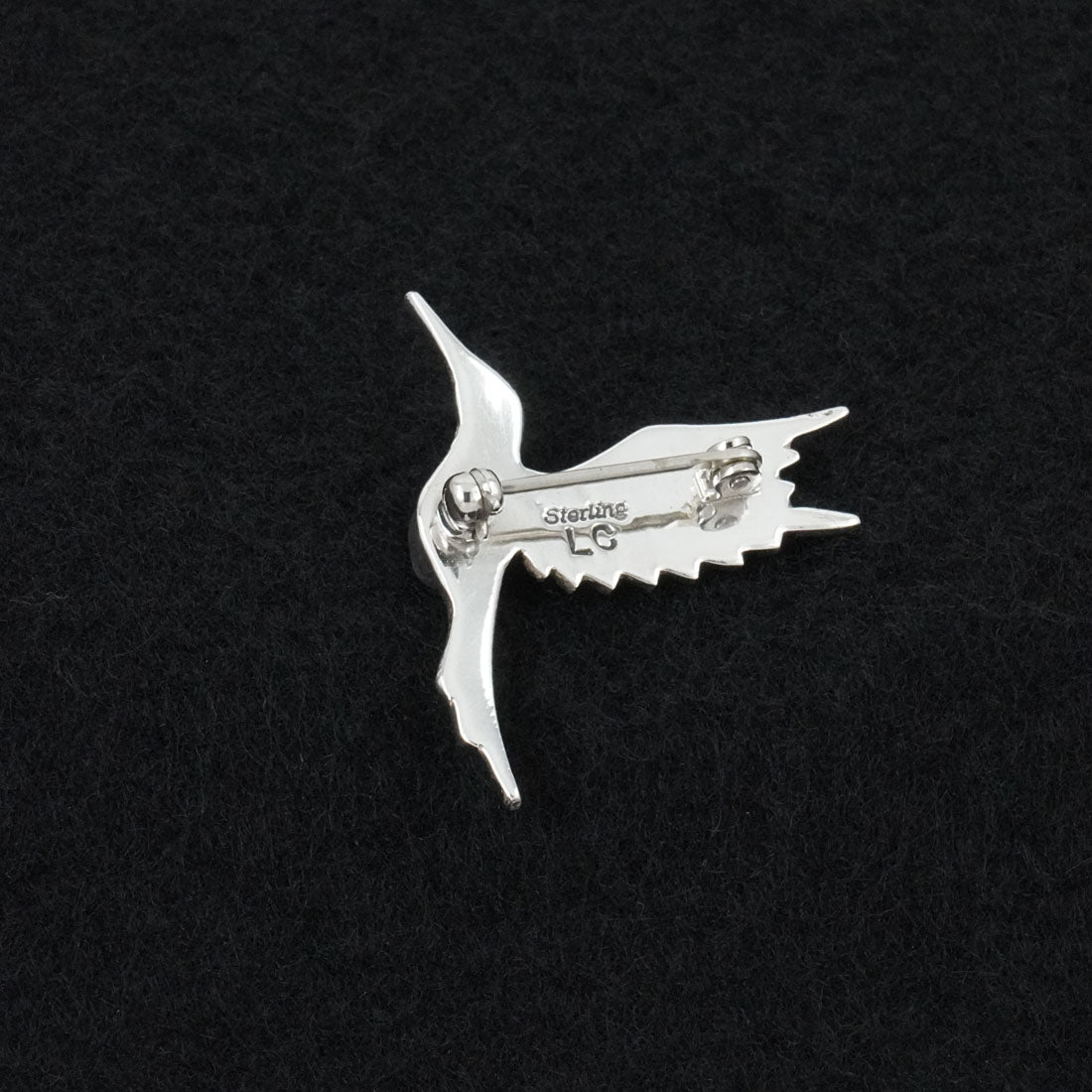 Lee Charley Coral & Sterling Silver Pendant/Pin