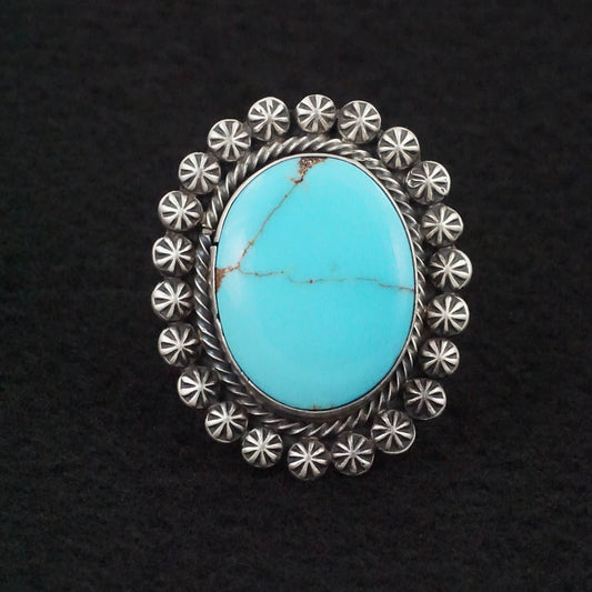 Paul Livingston Turquoise & Sterling Silver Ring Size 9