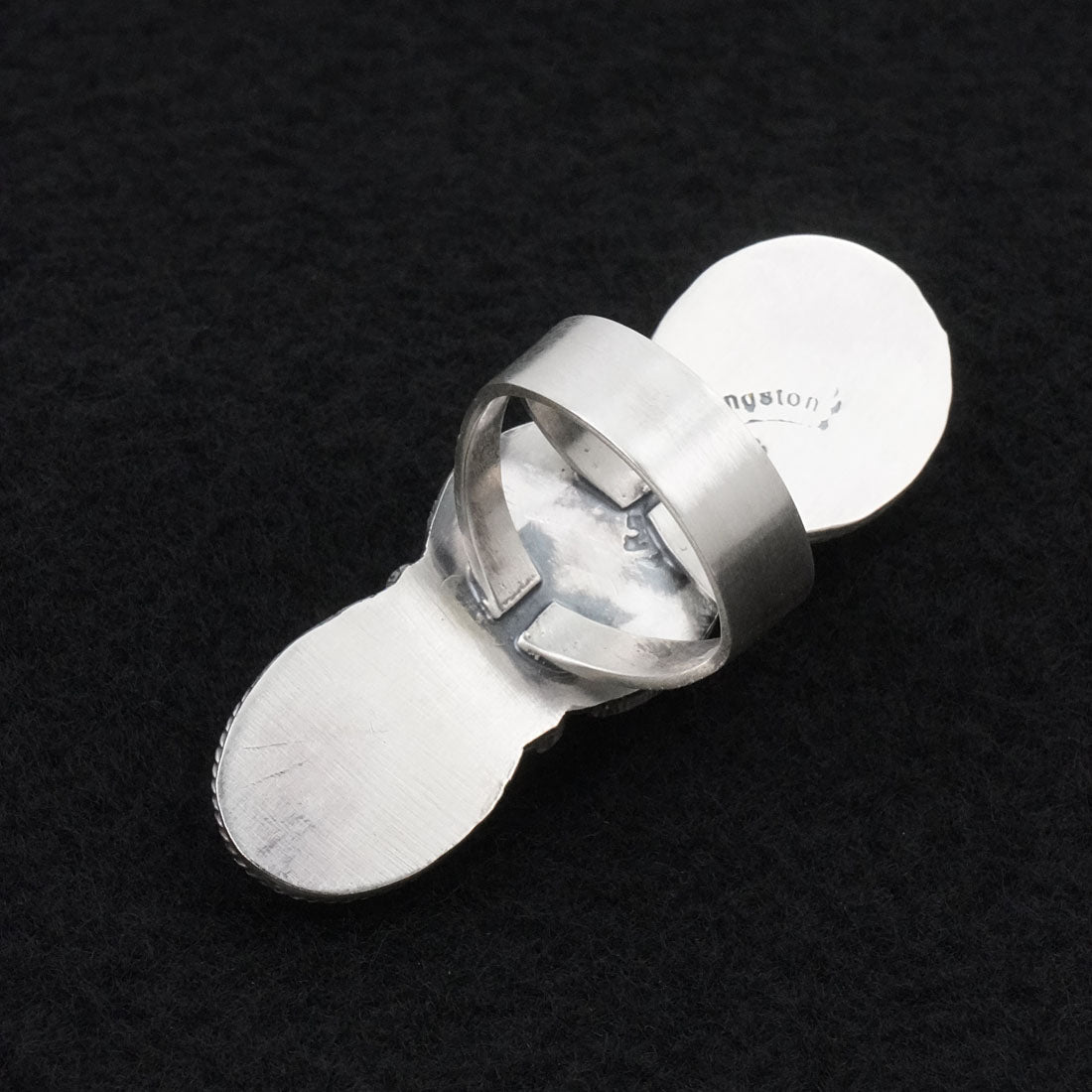 Kathleen Livingston Spiny Oyster & Sterling Silver Ring Sz. 7.5