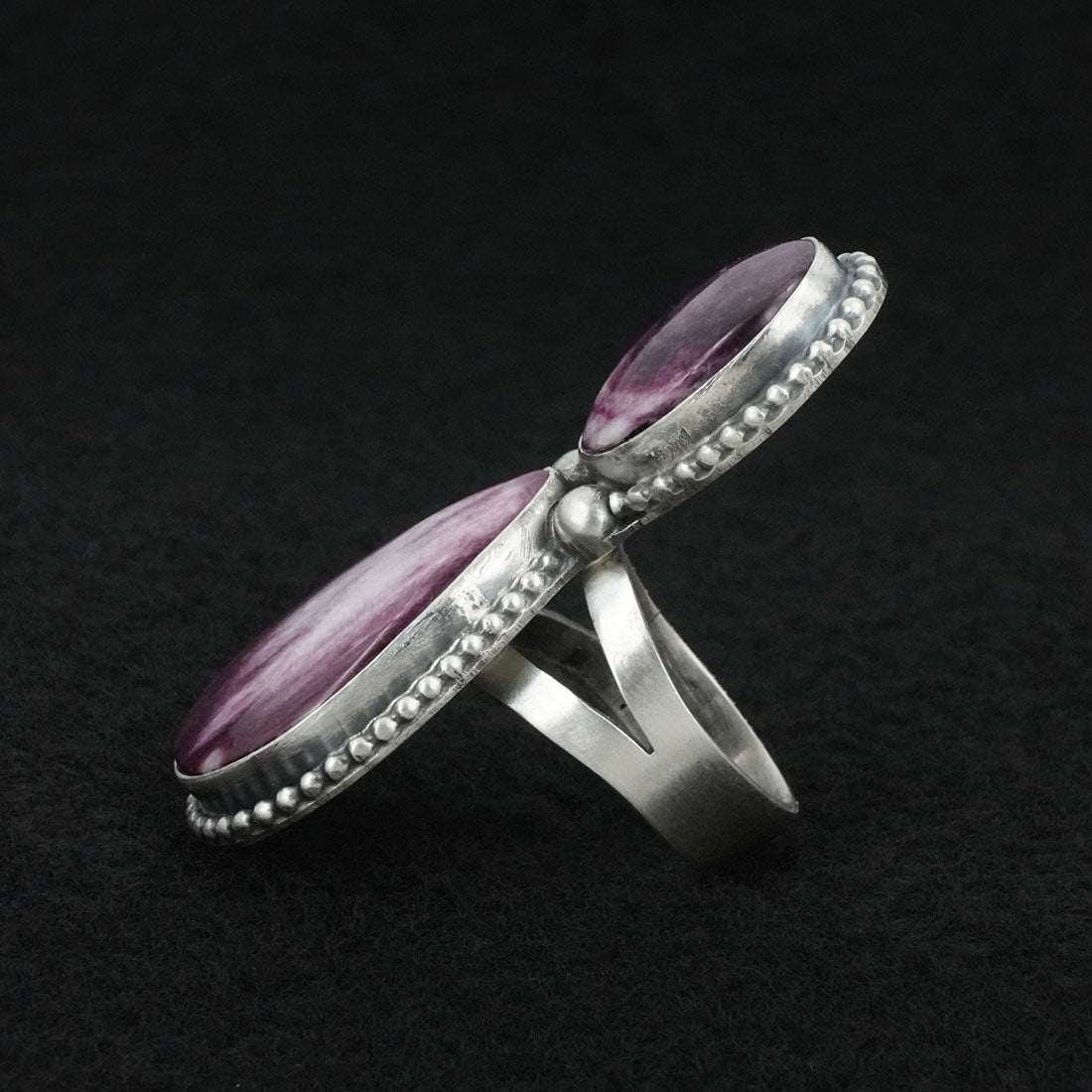Kathleen Livingston Spiny Oyster & Sterling Silver Ring Sz. 8.5
