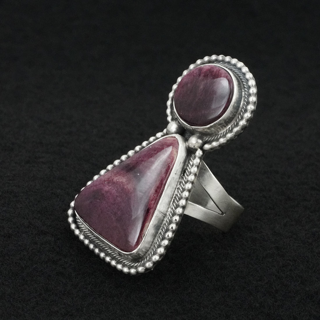 Kathleen Livingston Spiny Oyster & Sterling Silver Ring Sz. 9