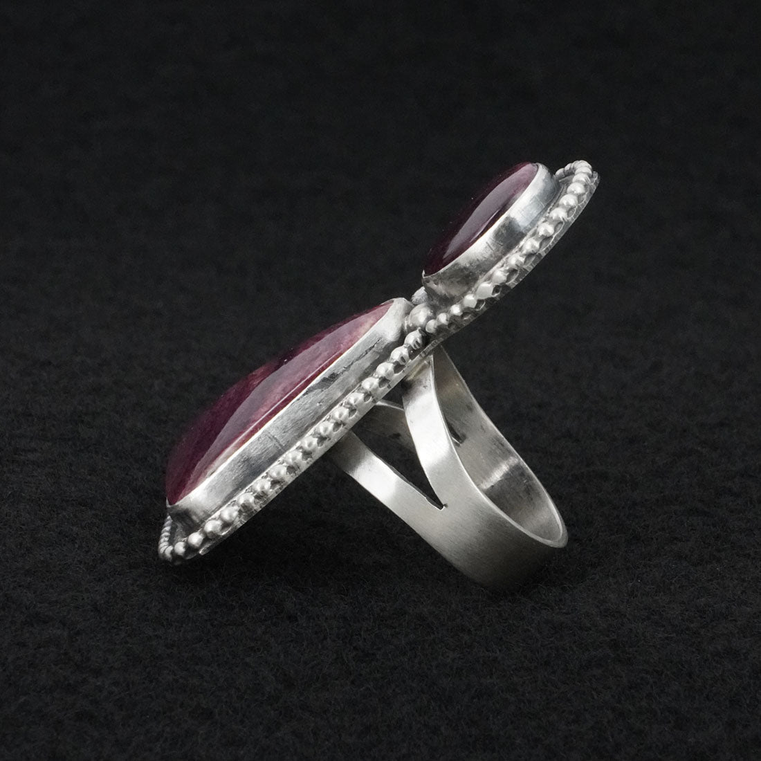 Kathleen Livingston Spiny Oyster & Sterling Silver Ring Sz. 9