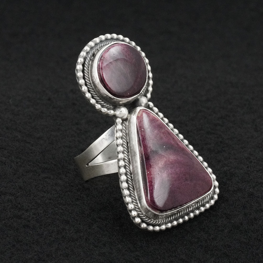 Kathleen Livingston Spiny Oyster & Sterling Silver Ring Sz. 9