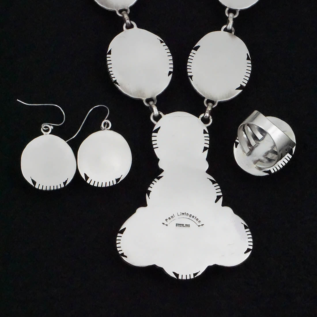 Paul Livingston Turquoise & Sterling Silver Necklace Set