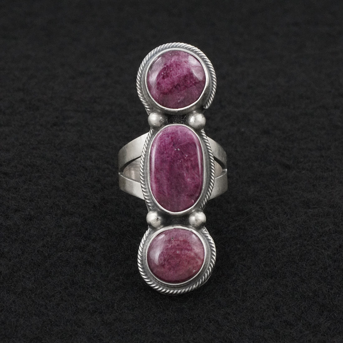 Kathleen Livingston Spiny Oyster & Sterling Silver Ring Sz. 7