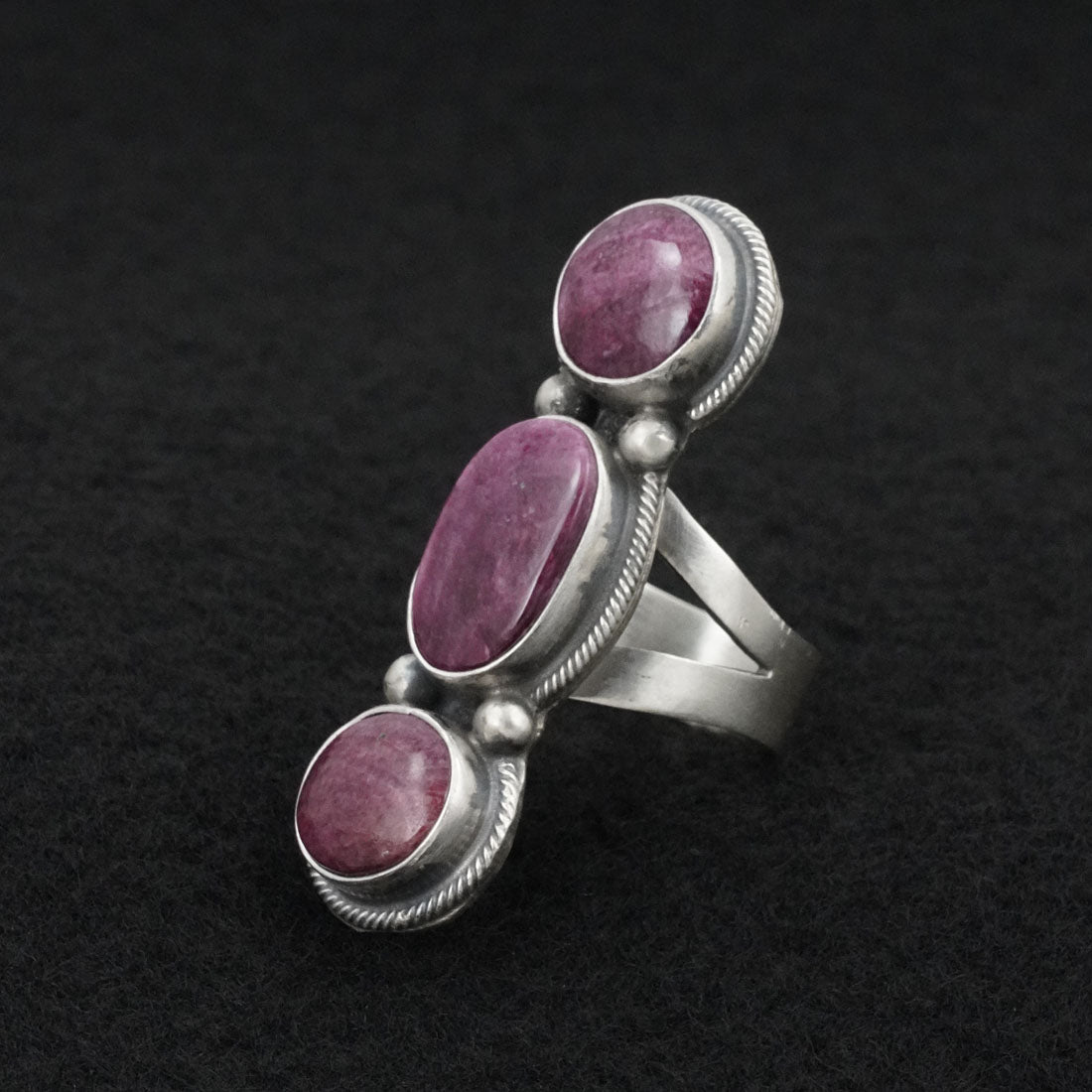 Kathleen Livingston Spiny Oyster & Sterling Silver Ring Sz. 7