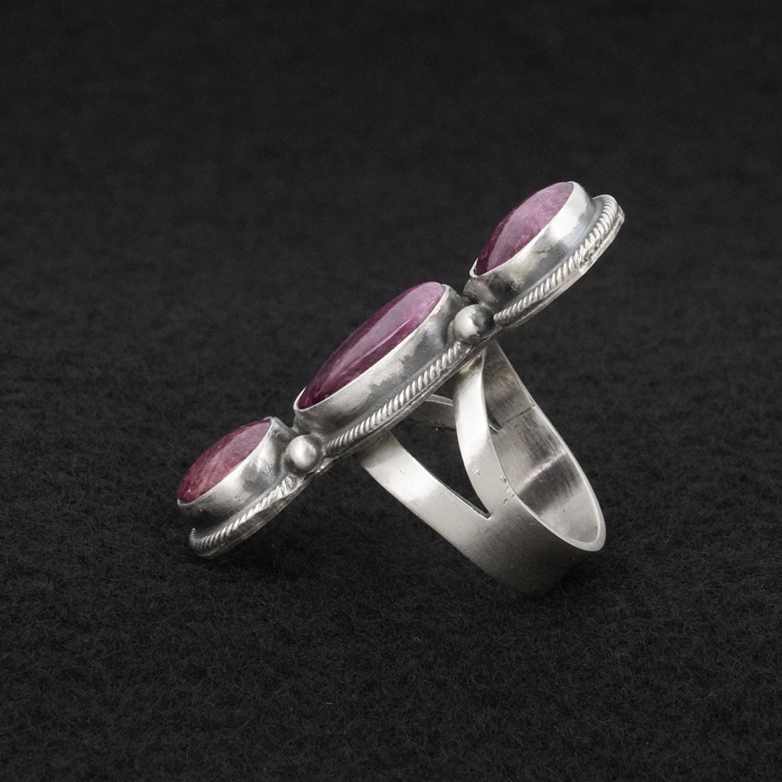 Kathleen Livingston Spiny Oyster & Sterling Silver Ring Sz. 7