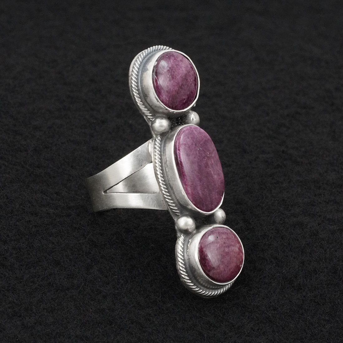 Kathleen Livingston Spiny Oyster & Sterling Silver Ring Sz. 7