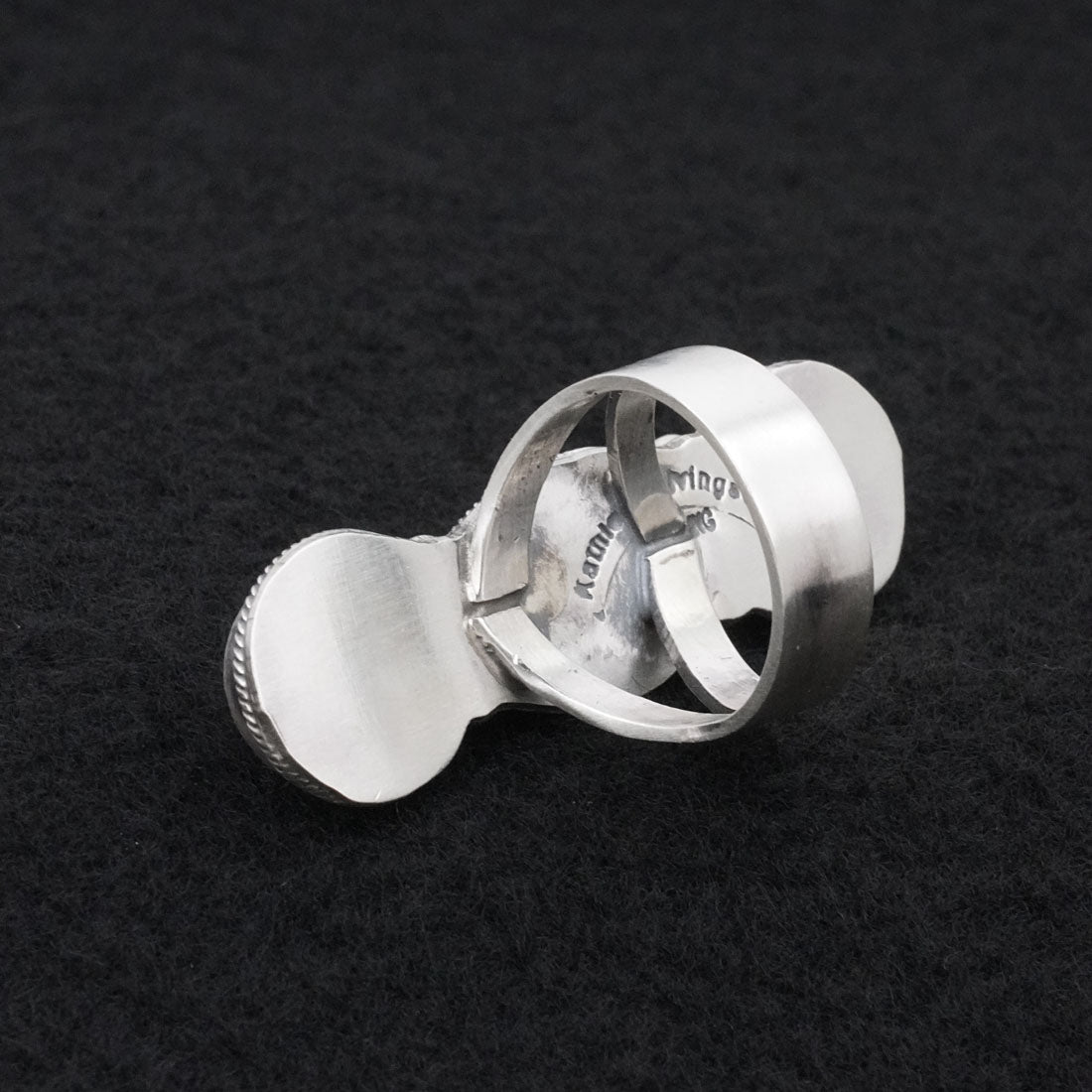 Kathleen Livingston Spiny Oyster & Sterling Silver Ring Sz. 7