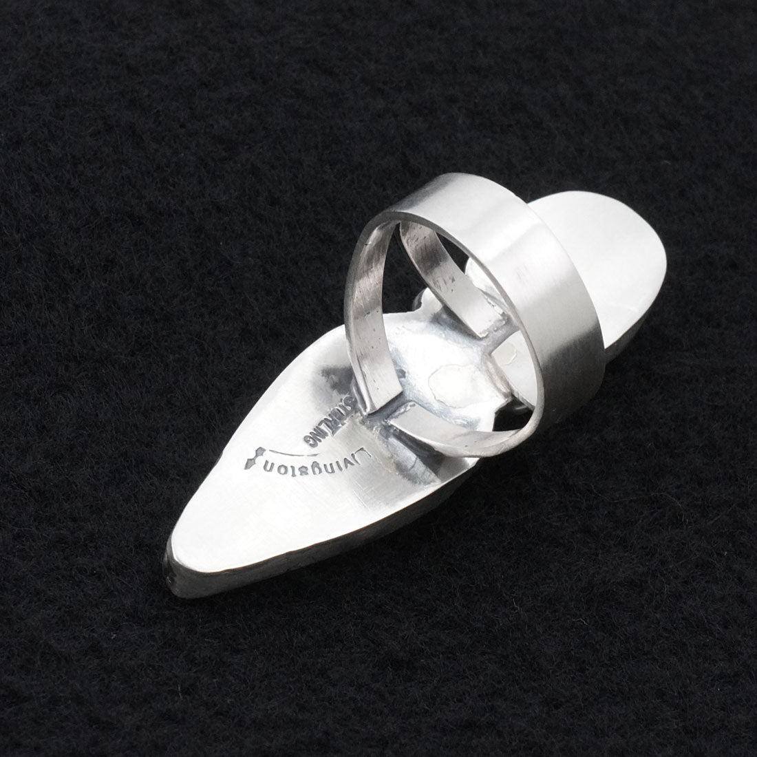 Kathleen Livingston Spiny Oyster & Sterling Silver Ring Sz. 7.5